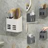 Bathroom Shelf Makeup Storage Organizer No Drill Toiletries Shelves Wall Mount Comb Skin Care Product Rack Bathroom Accessories