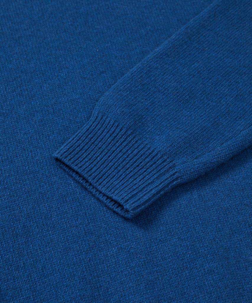 WEST GRAND BOULEVARD Semi-Over Wool Blended Knit Teal Blue
