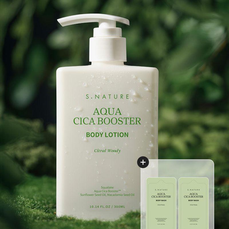 S.NATURE [Moisture Soothing Moisturizing] Aqua Cica Booster Body Lotion 300ml (+10ml Body Wash Free) 300ml