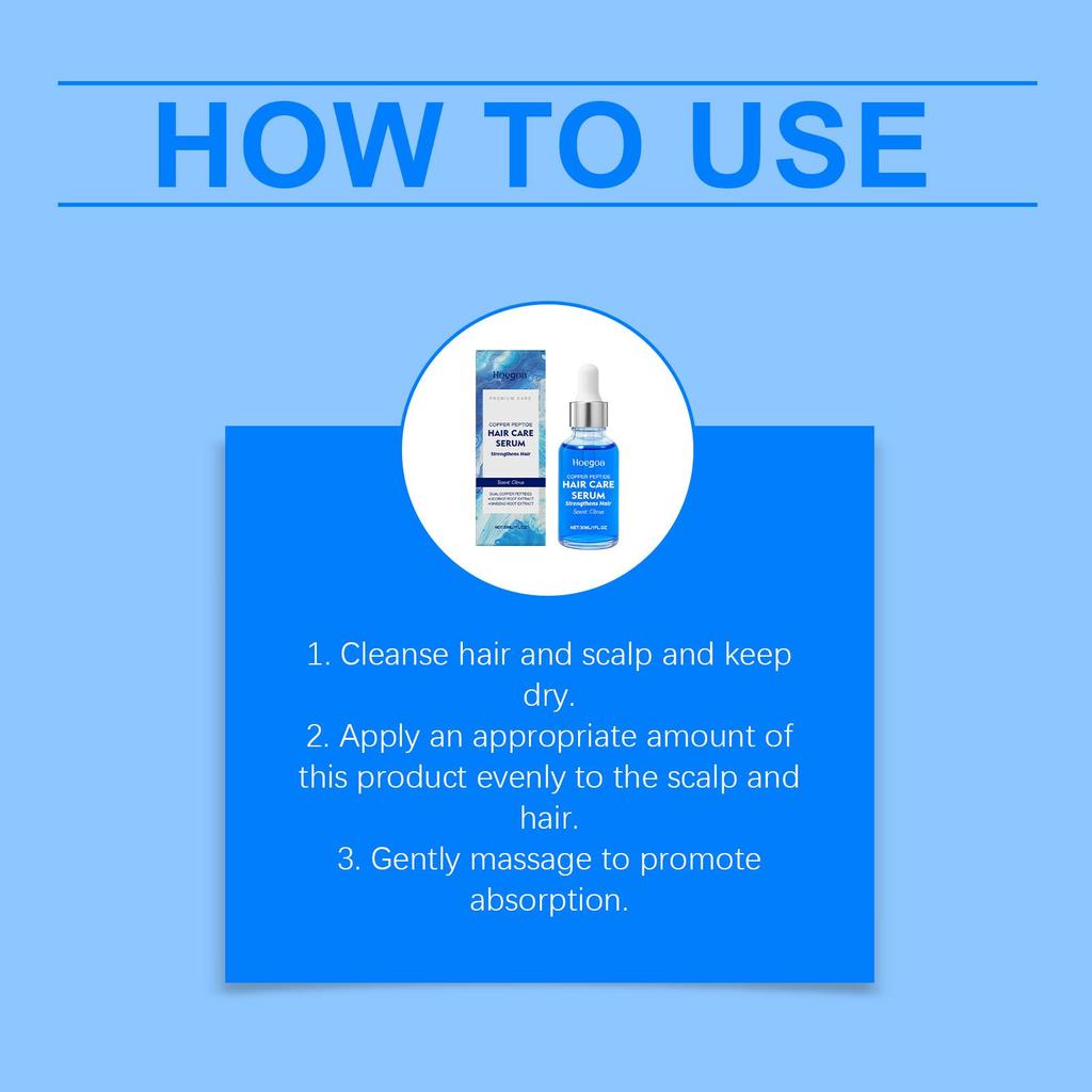 Copper Peptide Hair Growth Serum Promote Regrowth Repair Damage Scalp Massage Thicken Hair Nourish Smooth Anti Loss Hair Essence