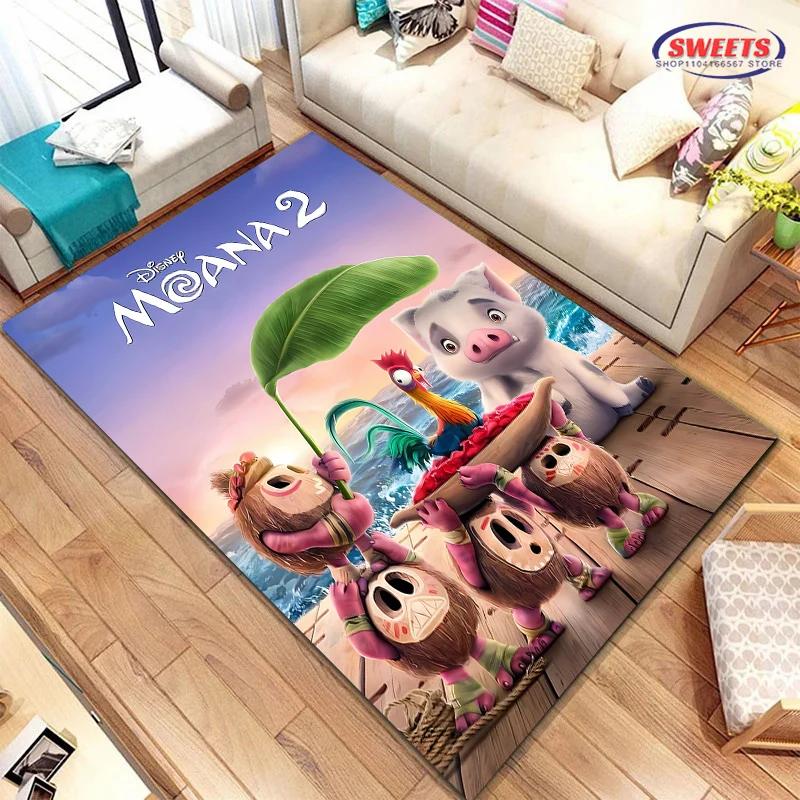 Disney Moana Cartoon Carpet New Release! Bedroom Living Room Bed Mat, Non-slip Exquisite Home Decor, Durable Washable Rug