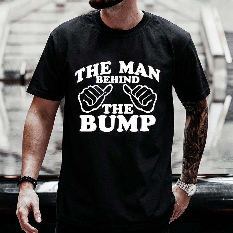 Pregnancy Shirt for Men The Man Behind The Bump Funny T-Shirt Shirt Mens Dad T-Shirts Short Sleeve Clothing Father s Day Gift S разноцветный