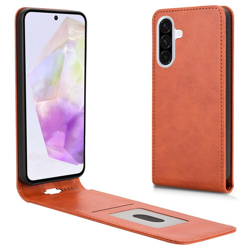 Etui dla Samsunga Galaxy A56 5G z przegródką na karty, magnetyczne, skórzane etui na telefon z klapką pionową