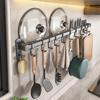 Multi-Functional Hole-Free Kitchen Hook & Knife Rack Organizer