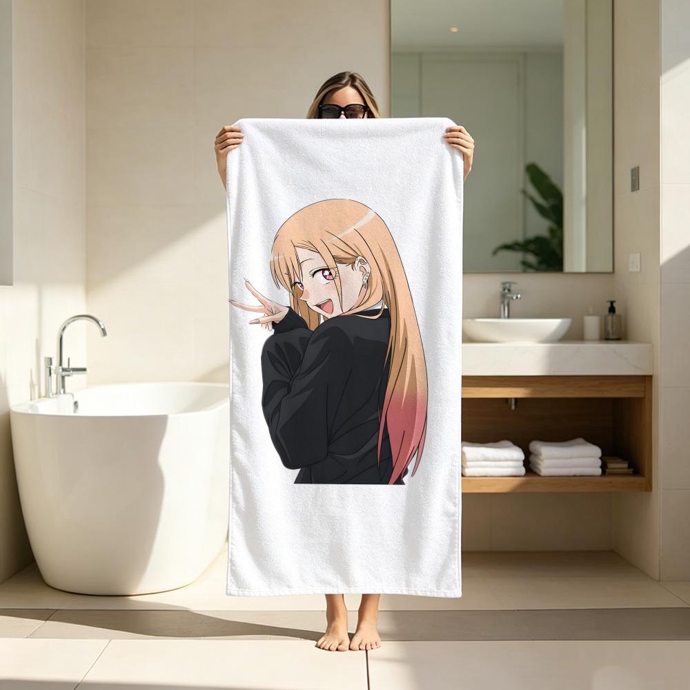 Youth Romance Anime M-My Dress Up Darling Towel Microfiber soft Beach Towel for Travel Fitness Sauna Bathing Camping