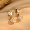 Geometric Spherical Zircon Earrings, High-End Fashion, Small And Fresh Earrings, Temperament, Versatile Earrings.