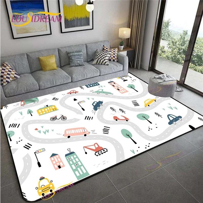 Teppich Straßenverkehr Routenkarte Teppich Wohnzimmer Sofa Couchtisch Schlafzimmer Teppiche Küche Kinderspiel Anti-Rutsch Bodenmatte Heimdeko