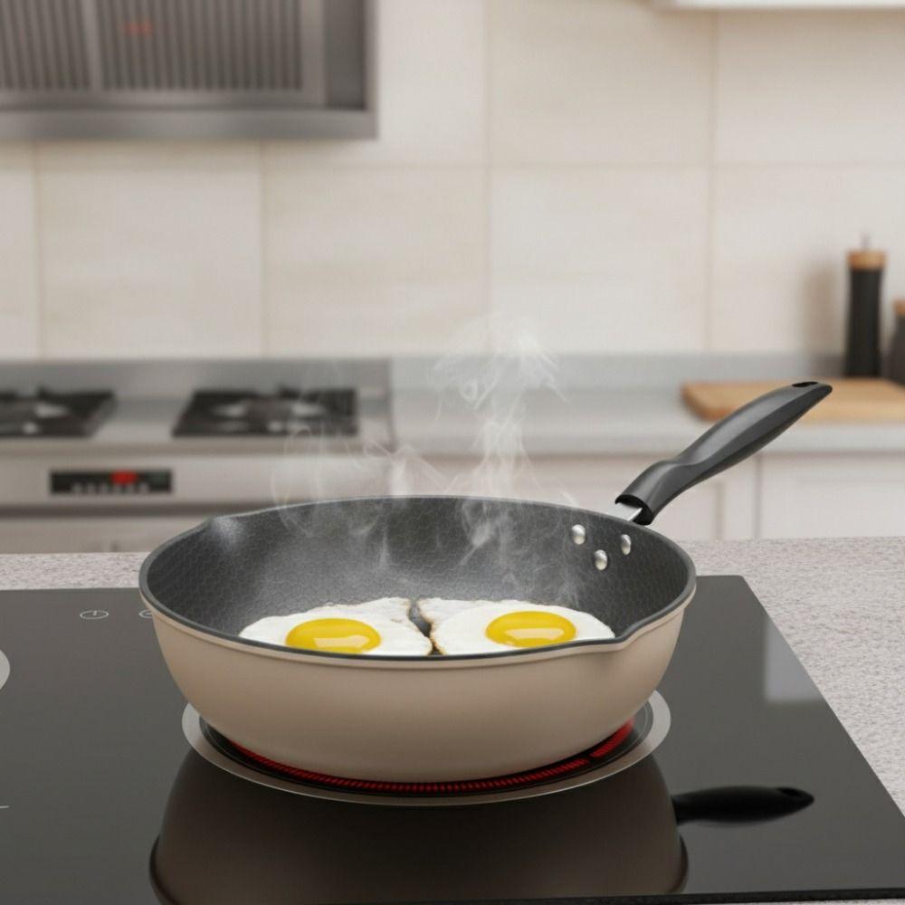 Honeycomb Pattern Frying Wok Scratch Resistant Cooking Pot Non-Stick Frying Pan Breakfast