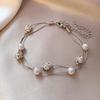 2025 Trendy Pearl Zircon Flower Bow Bracelet: Women's Chic, High-End, Versatile Design