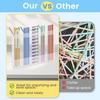 Acrylic Straw Holder for Cabinet, Reusable Straw Organizer with Double Sided Adhesive Tape Tumbler Straws Storage Container for Cupboard Drinking
