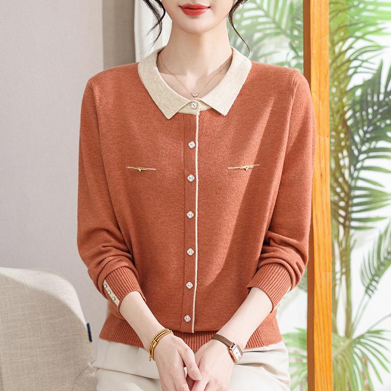 Stylish Knitwear for Middle-Aged & Elderly Women: Spring & Autumn Fashionable Loose Tops