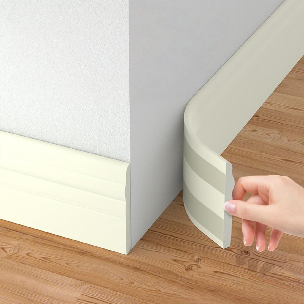 1pc 2m/78.74in Soft Skirting Board Self-Adhesive Wall Sticker Wall Corner Floor Line Renovation Ugly Decoration Strip