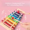 Wooden Eight tone Piano Playing Toy for Children, Building Blocks for Preschool Enlightenment and Early Education, Wooden Qin Percussion Instrument