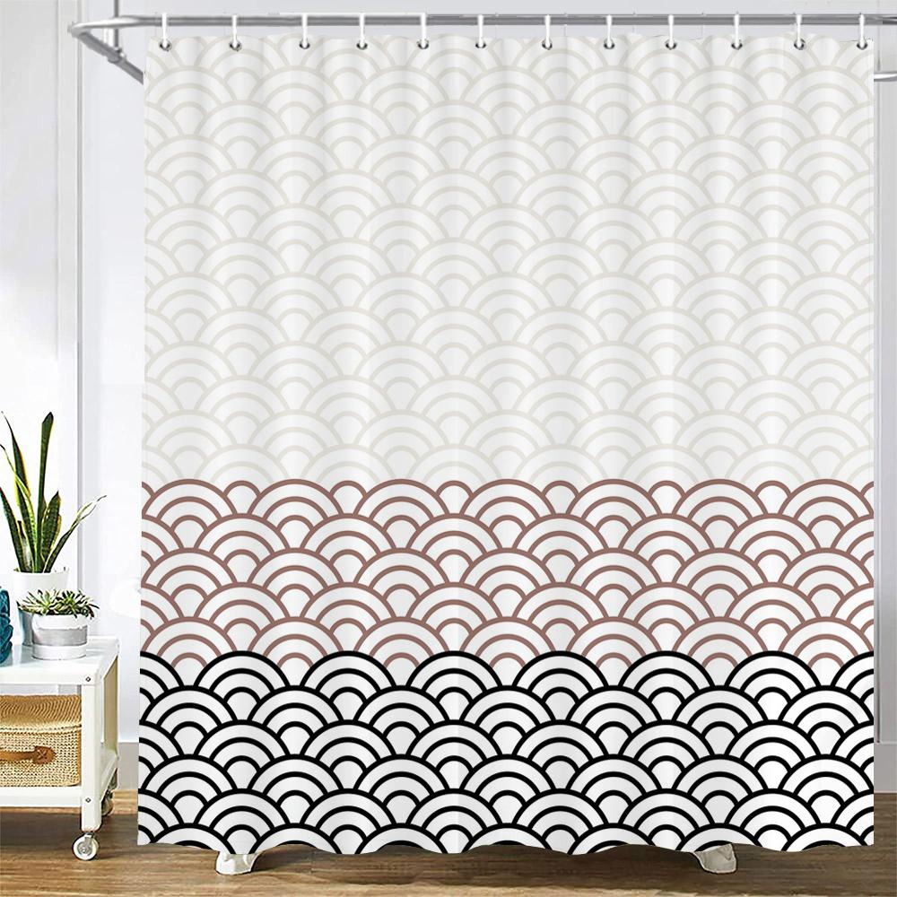 

Geometric Printed Shower Curtain For Bathroom With Hook 3D Marble Pattern Hexagons Waterproof Polyester Fabric Bathroom Curtains W60H190(CM)-1 Pcs