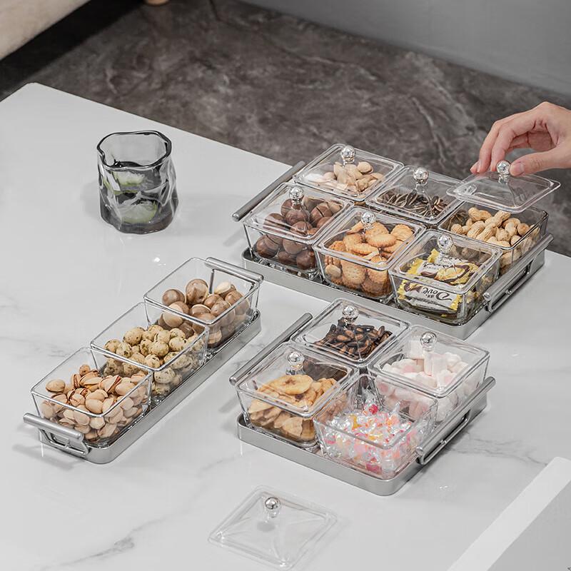 Jingqingfu Glas Unterteilte Trockenfrüchte- & Süßigkeitenschale Set