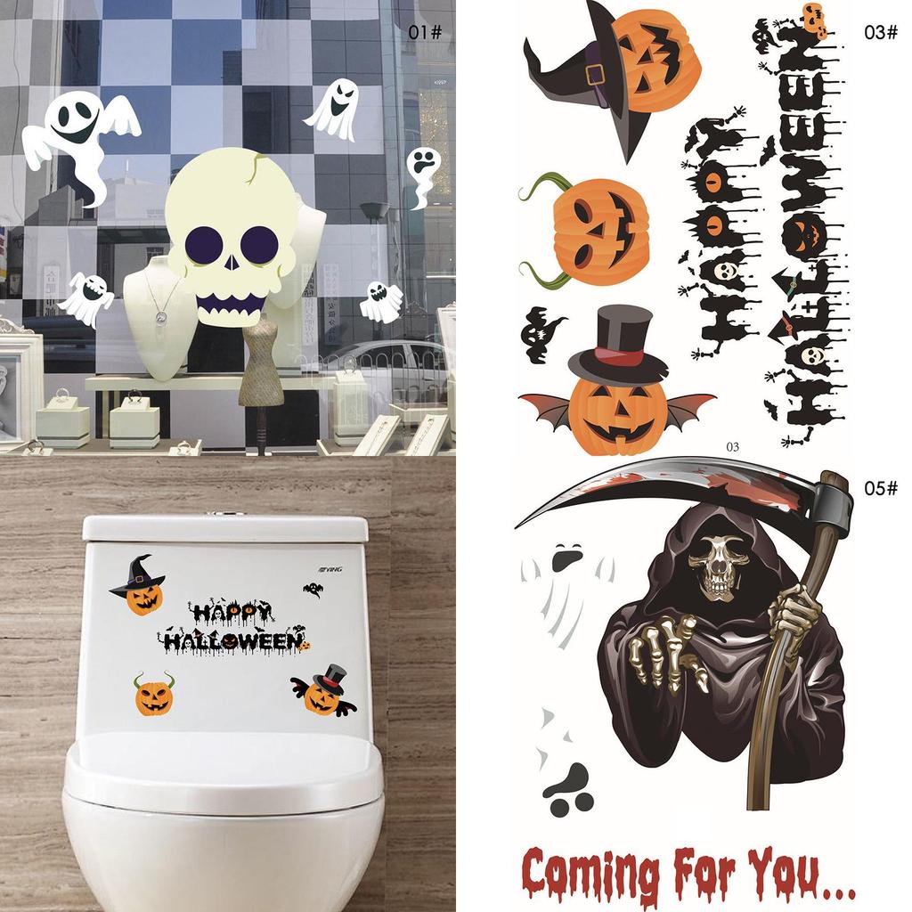 Versatile Classic Halloween Party Diy Witch Stickers Skeleton Ghost Window Wall Decals Decor