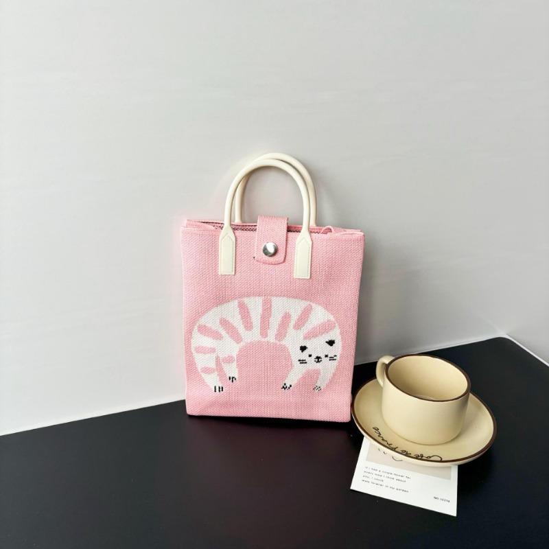 New large-capacity knitted bag, mobile phone bag, niche shoulder messenger bag, high-end, cartoon fashion handbag.