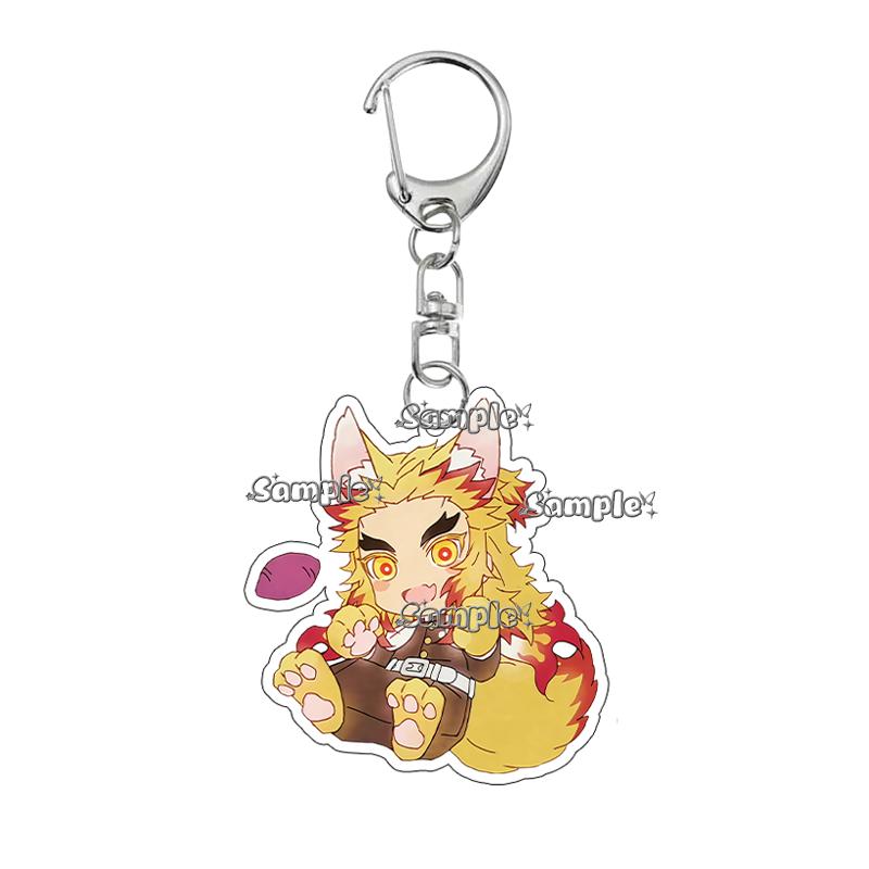Cartoon Acrylic Nezuko Agatsuma Zenitsu Tomioka Giyuu Peripheral Keychain Pendant Decoration Fans Cute Accessory Ornaments Gifts