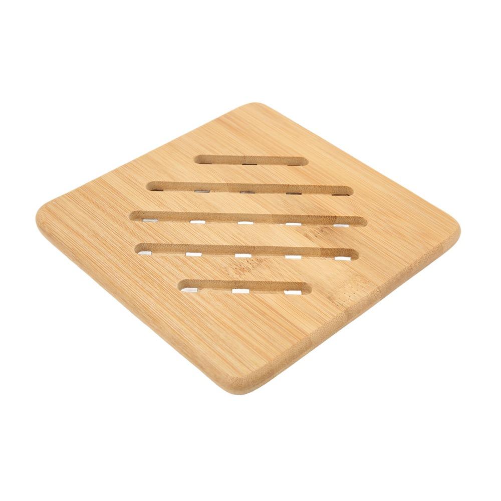 5 Pcs Durable Heat Proof Bamboo Hot Pad Round/Quadrate Portable Bamboo Trivet Heat Resistant Mat Bowl