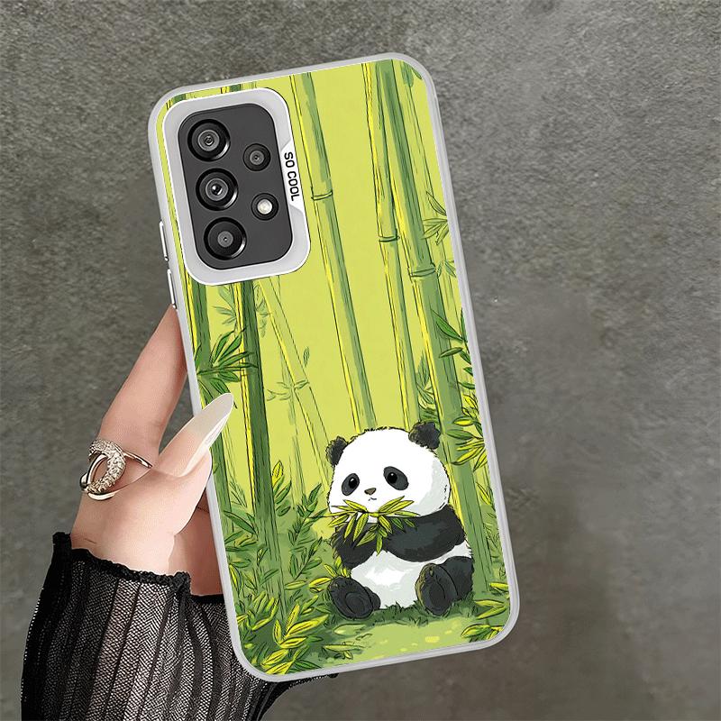 Cute Cartoon Panda Shockproof Phone Case for Samsung A17 A16 A15 A14 A37 A57 A36 A56 A26 A35 A55 A25 A34 A54 A24 A13 A23 A33 A53