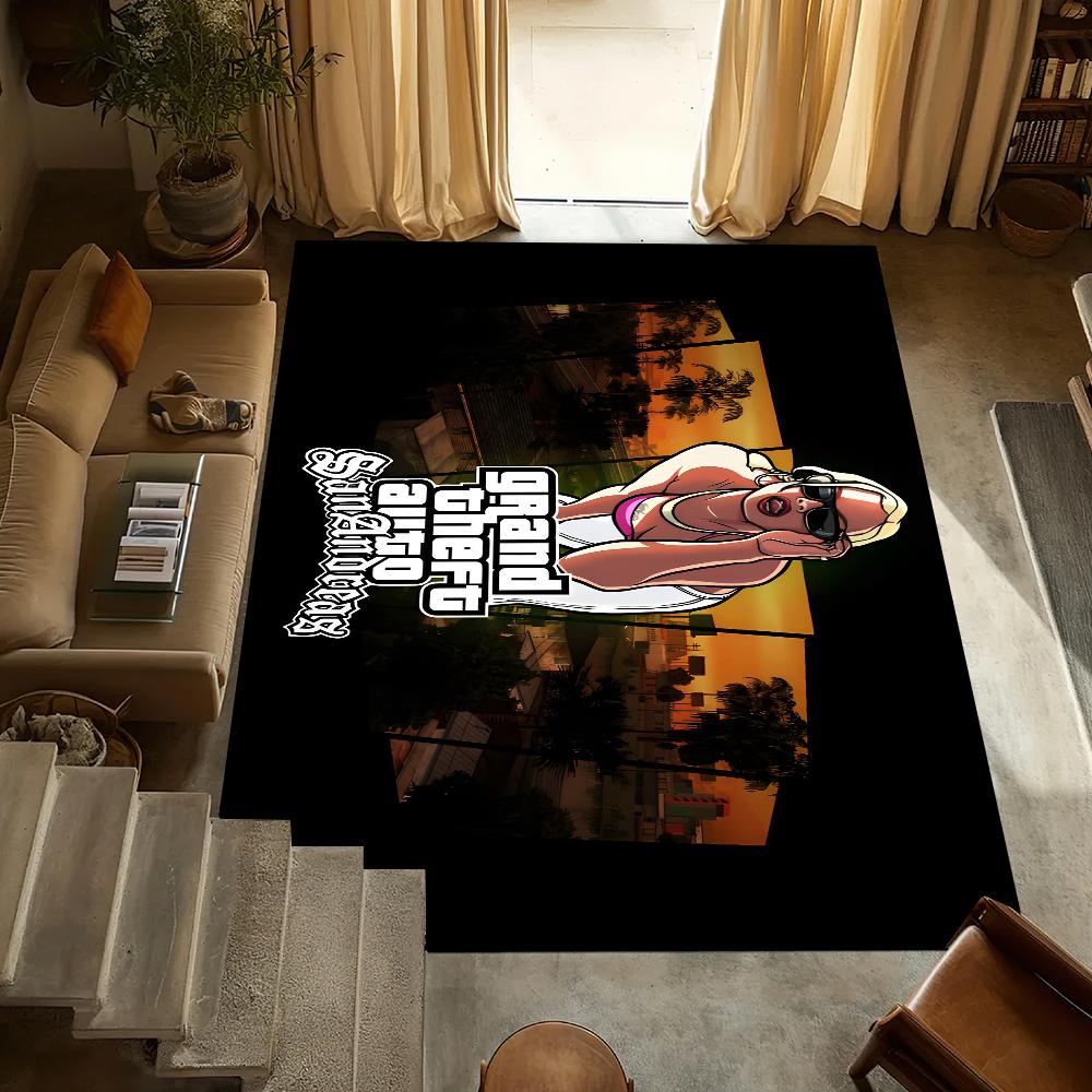 Game G-GTA S-San A-Andreas Carpet Bedside Kitchen Bath Living Home House Bedroom Floor Mat Doormat Large Carpet Rug Decoration