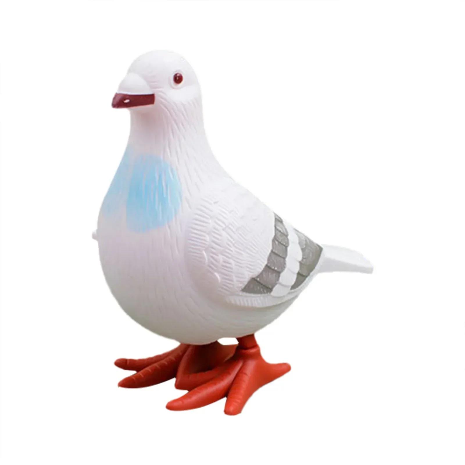 Cute Jumping Pigeon Clockwork Toy Funny Simulation Animal Pigeon Model Kids Educational Toys for Event Gift Party Favors белый