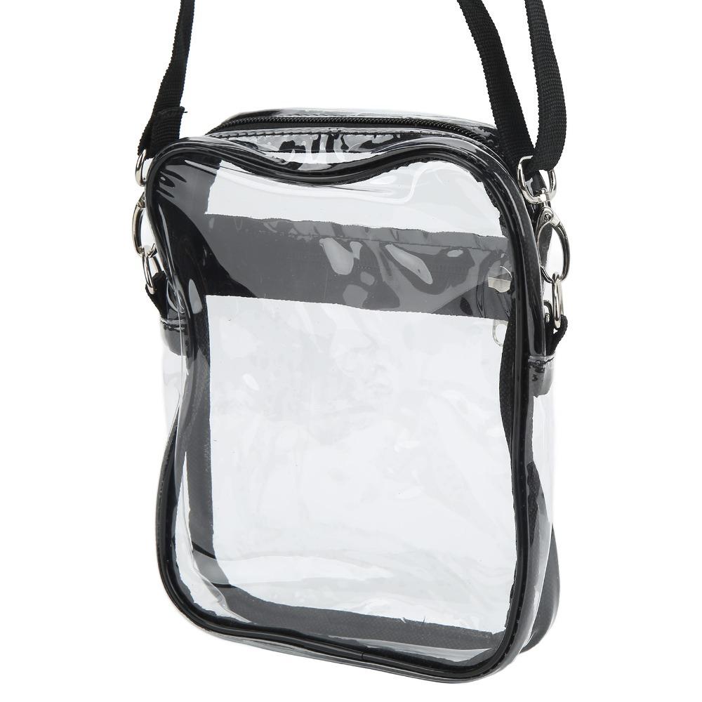 

2 Pcs With Adjustable Strap Transparent Shoulder Bag PVC Clear Purse Clear Messenger Bag Sports 20*15*5cm
