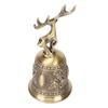 Deer Shape Hand Bell Vintage Plating Process Rustproof Polished Finish Metal Hand Bell for Dining