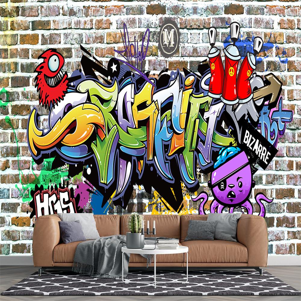 

3D Уличные Граффити Настенная Роспись Обои Граффити Спальня Гостиная Постер Декор Граффити Муралы 200 cm(W) x 140 cm(H)
