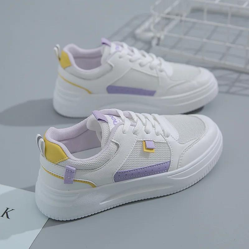 

Women s Casual Shoes 2025 Spring Breathable Korean Version Versatile Leather White Shoes 35