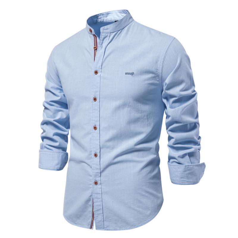 Men's Cotton-Linen Casual Long-Sleeve Shirt - Japanese Style