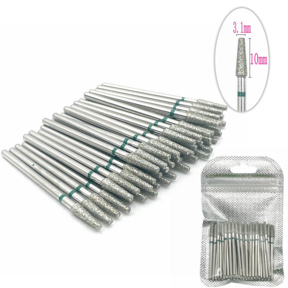 50pcs/pack Diamond Milling Cutter Grinding Drill Bits Diamond Polisher HP 2.35mm Diamond Polisher Nail Drill Bits Drill
