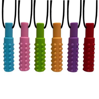 Pacifier Pendant Kids Teether Necklace Silicone Teething Toys Chewy Pendant  for Autism ADHD Biting