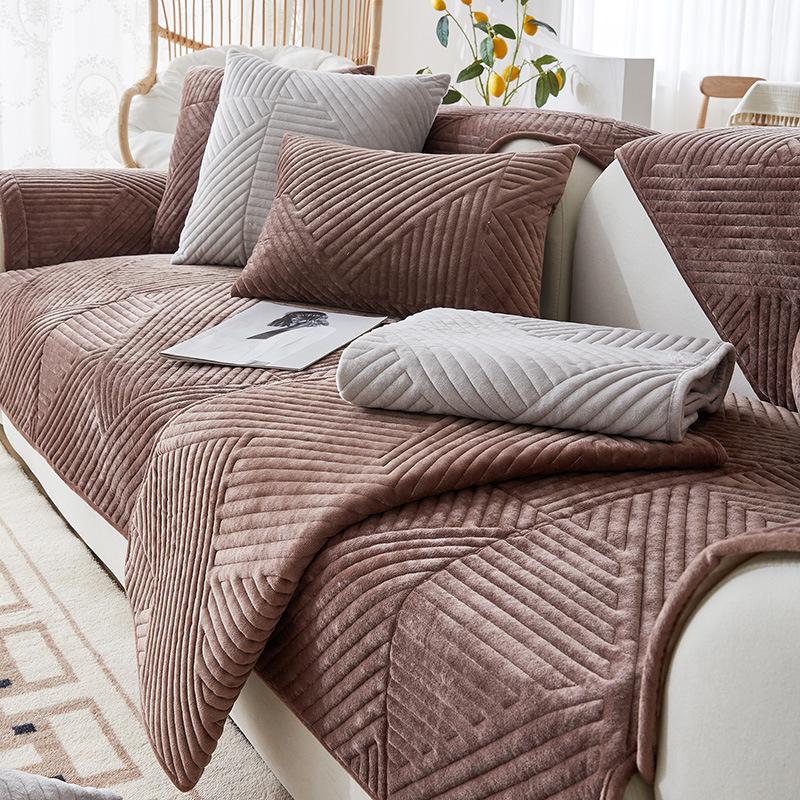 

Чехол на диван, новая простая подушка для сиденья дивана, нескользящая зимняя стильная утолщенная плюшевая ткань с полным покрытием, полотенце 70*120cm