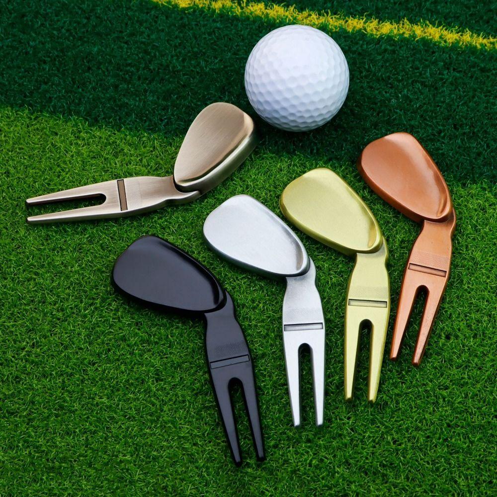 Magnetic Golf Ball Fork Spacecraft Divot Fork Golf Accessories Golf Ball Marker  Bottle Opener