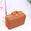 Cesti in PP Rattan Retrò Cesto da Picnic per Conservazione Valigia in Rattan con Manico Scatola Regalo Cesto Intrecciato per Cosmetici Organizzazione Conservazione