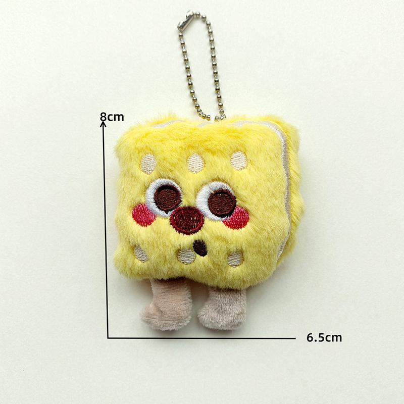 Creative Cartoon Plush Cookies Keychain Cute Stuffed Doll Lovely Bag Pendant Key Hanging Decoration For Girls Gift