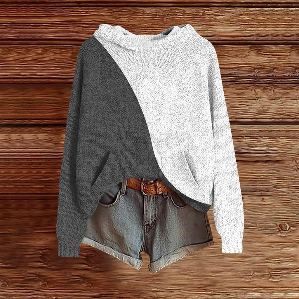 Sweatshirts For Women Knit Sweater Cute Shirt Fall Pullover Hooded Sweatshirt