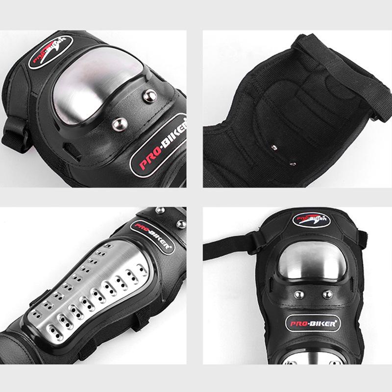 LMoDri motocykl nakolanniki ze stali nierdzewnej Motocross zbroja ochronna przekładnia osłony zabezpieczające zestaw ATV dorośli nakolanniki