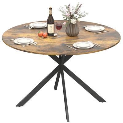 Rustic Brown Dining Table For 4 People Industrial Style Kitchen Table With Steel Legs For Dining Room Kitchen