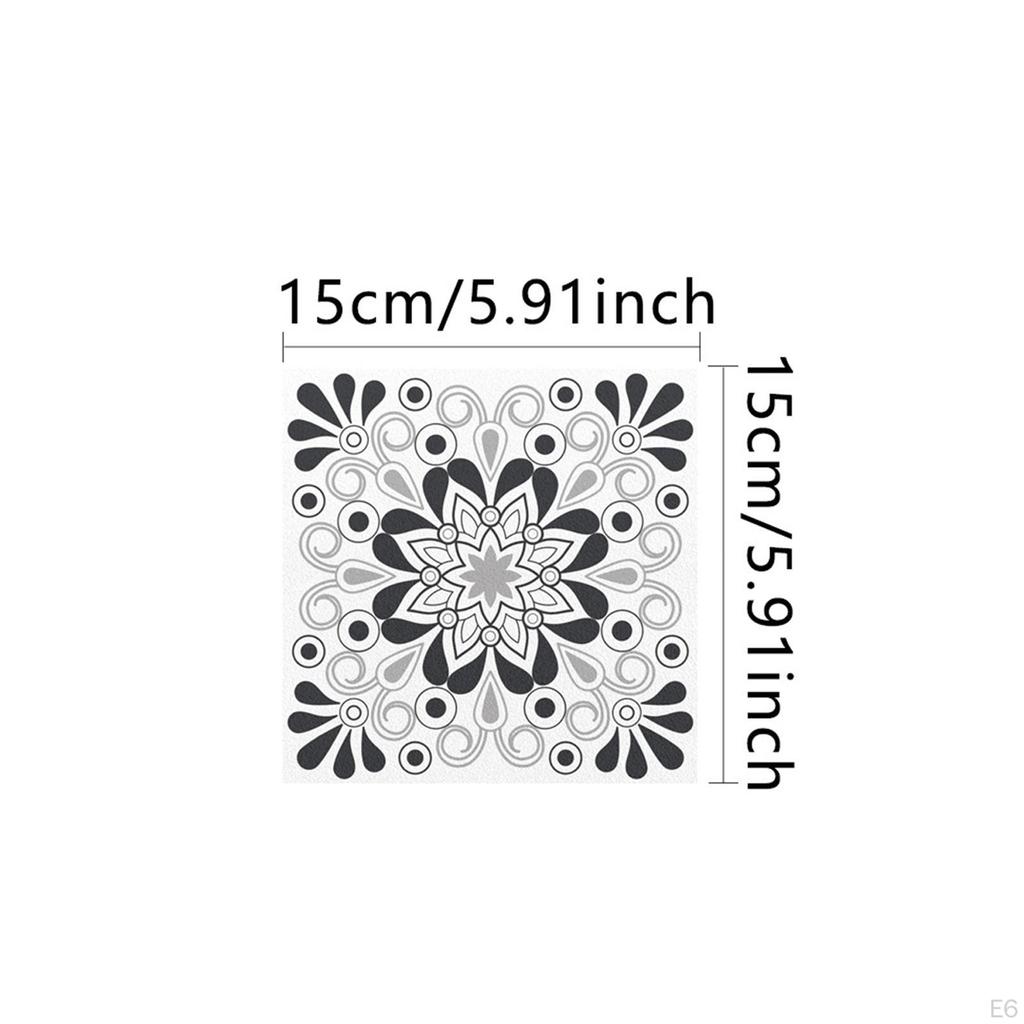 Square Vintage Flower Tile Stickers Home Wall Decor