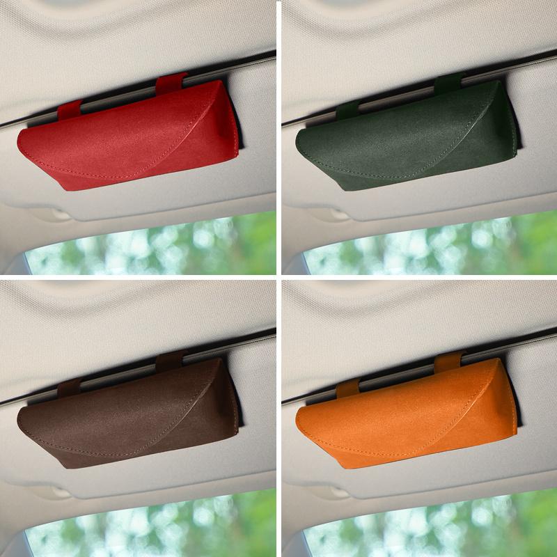 Car Sunglasses Holder Universal Suede Multi-function Glasses Clip Bill Clip Auto Accessories Glasses Case