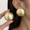 New Metal Round Earrings With Fashionable Personality Gold Frosted Earrings Women's Trendy Jewelry Accessories