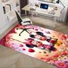 Office Carpet, Desk Under Mat, Gift for Home Decor, Romantic Mickey Mouse and Minnie Mouse Swing Scene with Hearts and Flowers