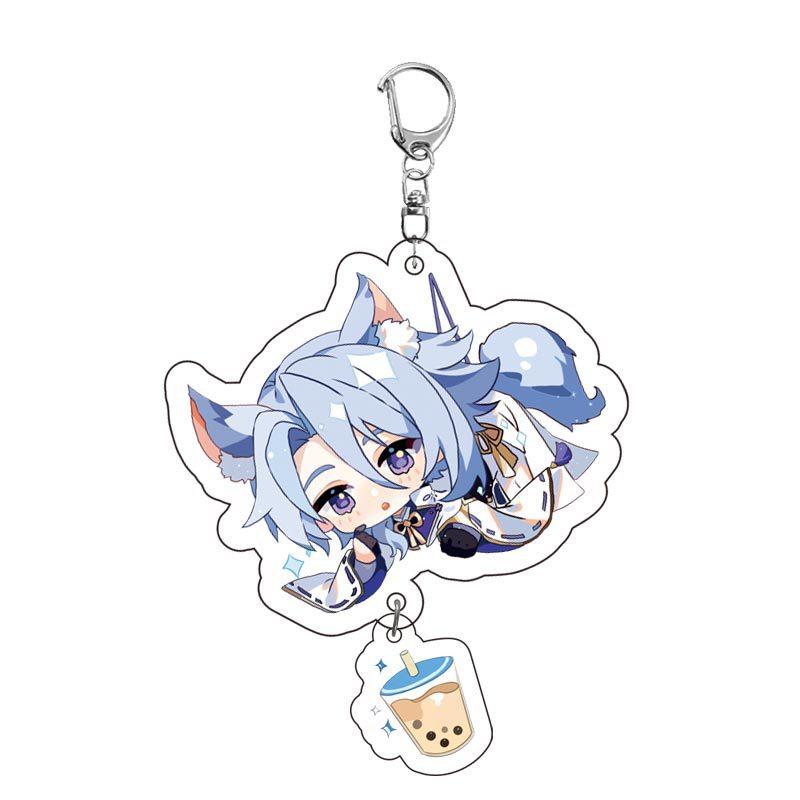 Game Keychains Acrylic Figure School Bag Keychian Holder Key Ring For Children Girl Men Accessories