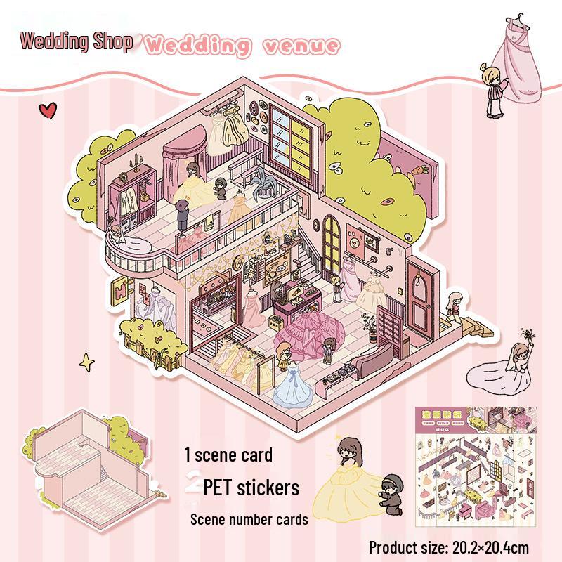 

Alice s Dream 3D Yilan Scenery Sticker - Miniature Scene Collage for Journals