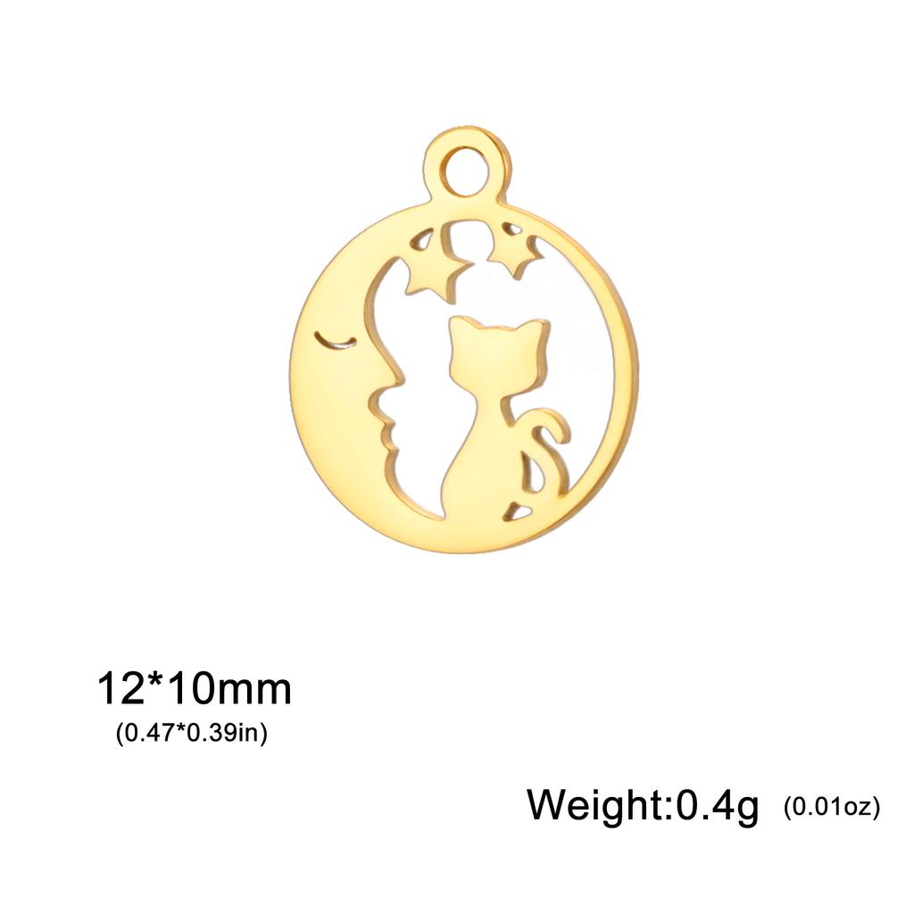 5pcs/Lot Stainless Steel Cute Animal Charms For Jewelry Making Cat Squirrel Bee Owl Elephant Koala Pendant DIY Accessories