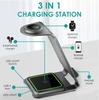Chargeur sans fil - OVERMUST - Wireless 3 en 1 - Recharge simultanée - Aluminium compact - Compatible iPhone/Samsung