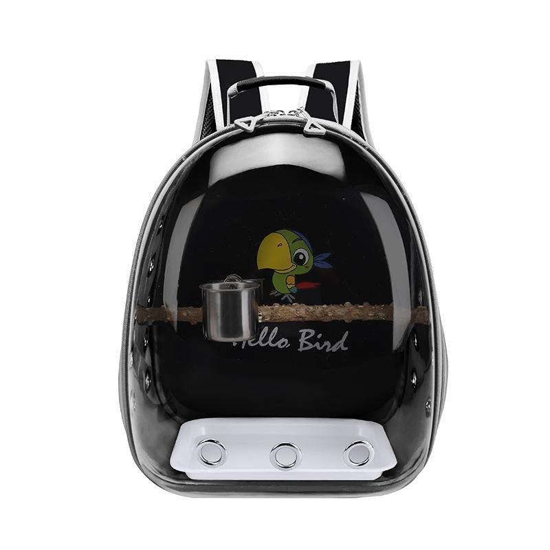 

Portable Bird Cage with Prech Feeder and Tray, Acrylic Pet Backpack Bag, Parakeet, Cockatiel, Parrot, Bunny, Travel Backpack 1PCS темно-зеленого