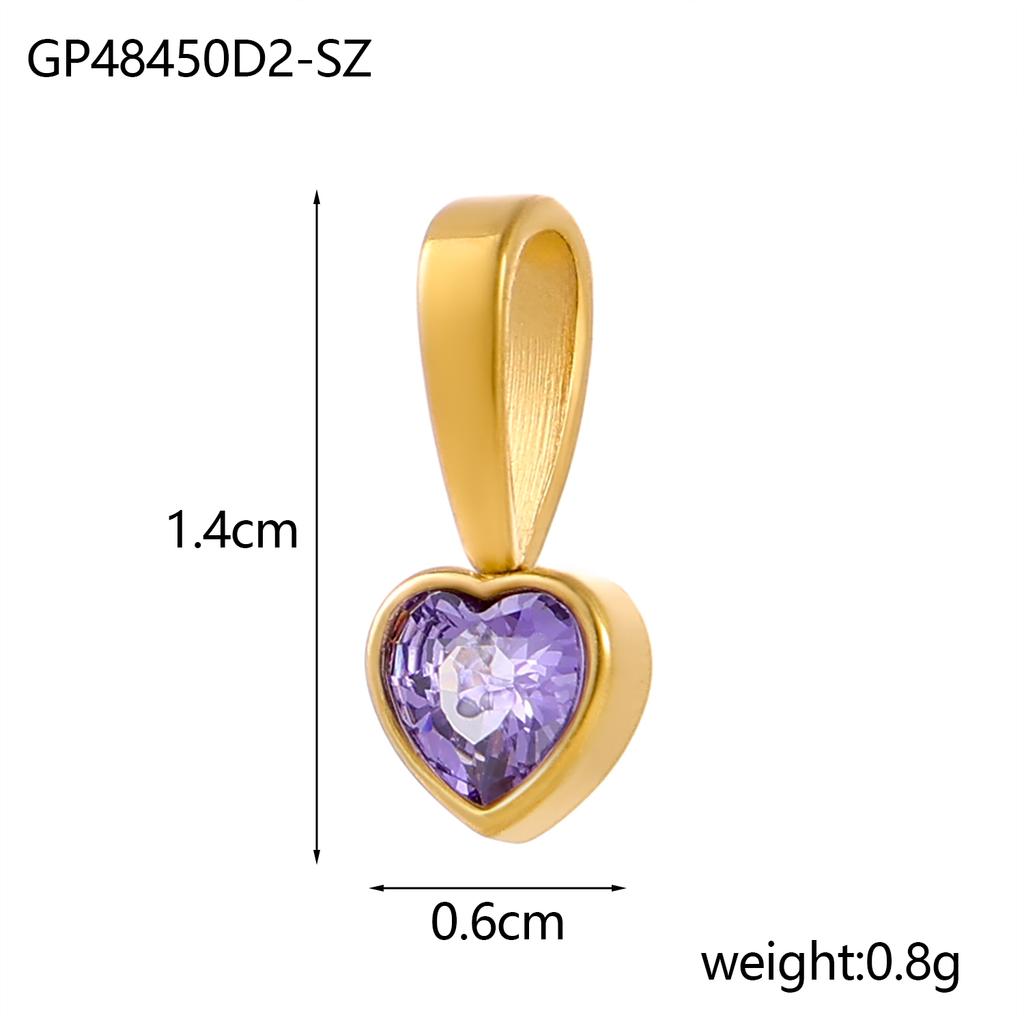 CARLIDANA Valentine's Day Gift Jewelry Shining Zircon Heart Love Charms 18K Gold Plated Titanium Steel Pendant For DIY Jewelry